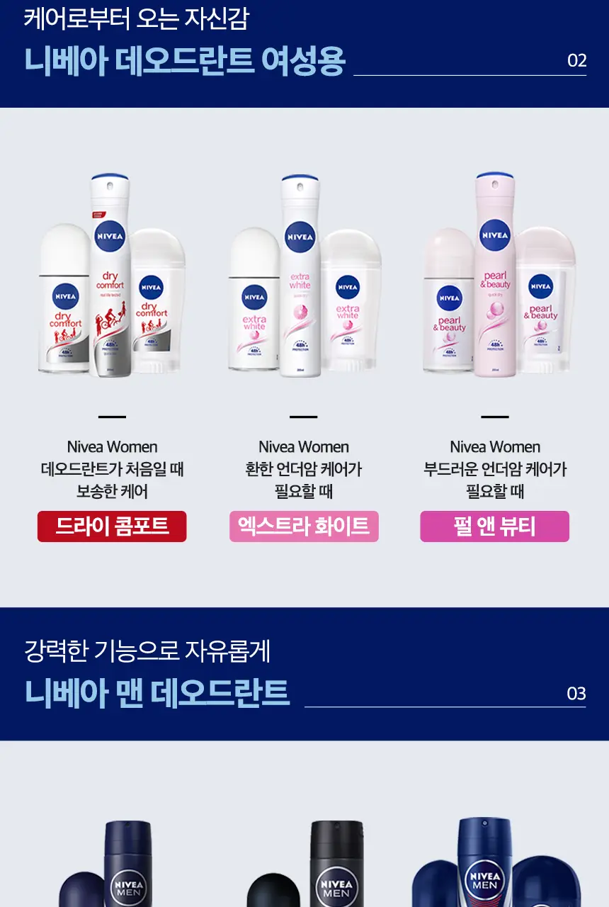 [야외활동필수템/휴대용] 니베아 데오드란트 스프레이 60ml (엑스트라화이트) 상세페이지 7